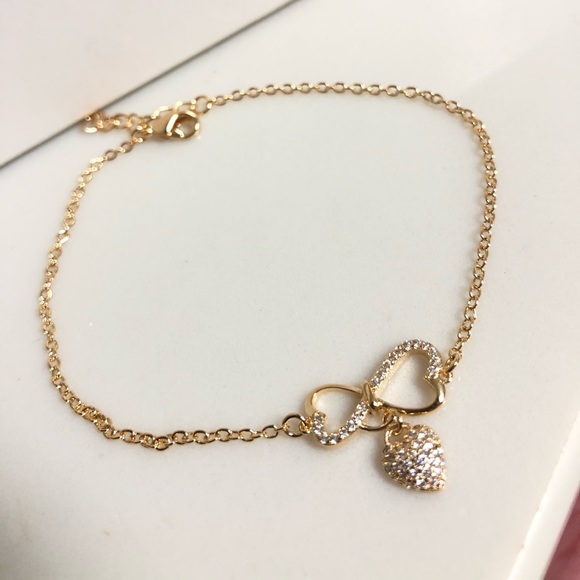 Jewelry - 18k Gold Filled CZ Infinity Heart Bracelet